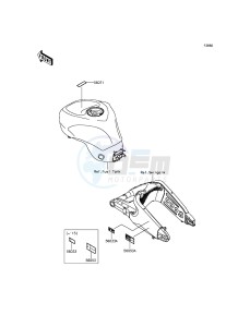 NINJA ZX-6R ZX600RFF FR GB XX (EU ME A(FRICA) drawing Labels