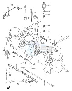 GSX600F (E2) Katana drawing CARBURETOR FITTINGS