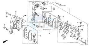 XL650V TRANSALP drawing FRONT BRAKE CALIPER