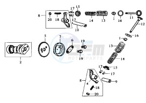 CINDERELLA - 50 cc drawing CAMSHAFT-VALVE