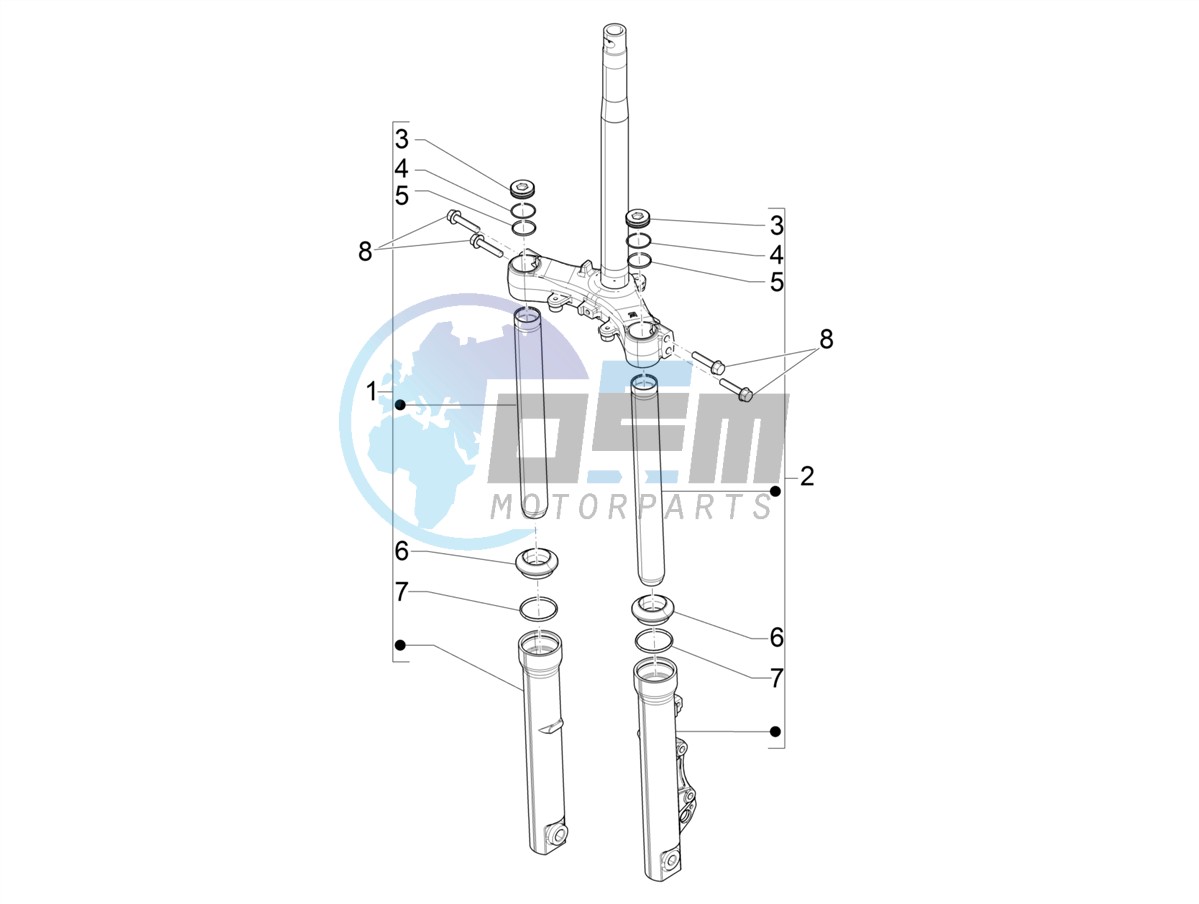 Fork's components (Showa)