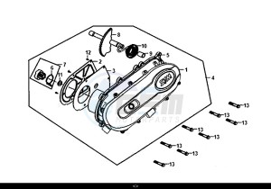 JET 14 (45 KM/H) (XC05W1-EU) (E4) (L8-M0) drawing L. CRANK CASE COVER