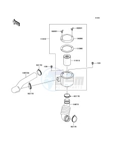 MULE 600 KAF400-B1 EU drawing Air Cleaner-Belt Converter