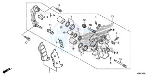 SH125DE SH125D UK - (E) drawing FRONT BRAKE CALIPER