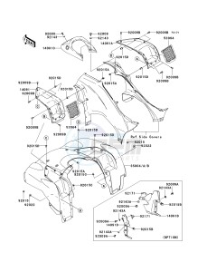 KVF 750 A [BRUTE FORCE 750 4X4] (A1) A1 drawing FRONT FENDER-- S- -