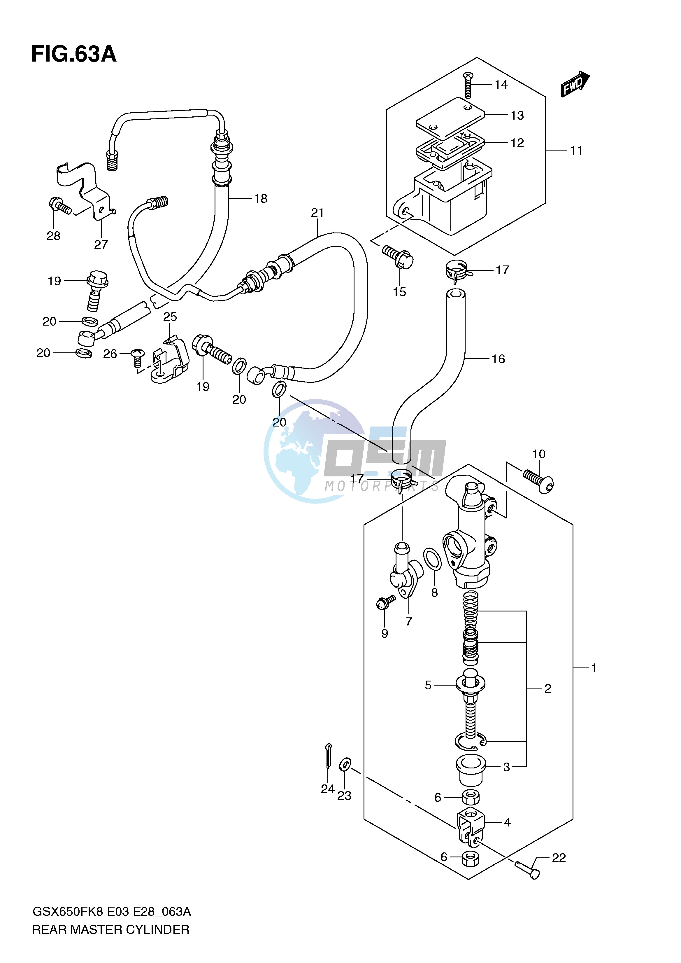 REAR MASTER CYLINDER (GSX650FAK9 FL0 FAL0)