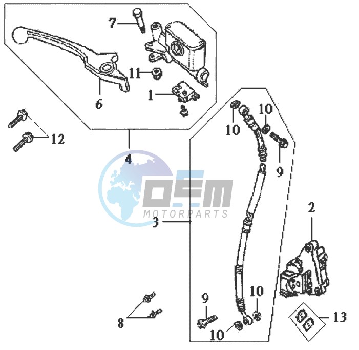 VOORBRAKE CALIPER / BRAKE LEVER /BRAKE LINES