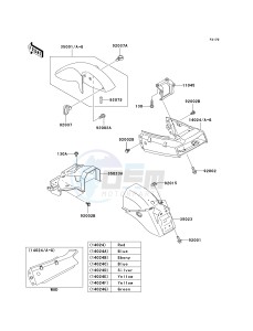 EX 250 F [NINJA 250R] (F15-F19) [NINJA 250R] drawing FENDERS