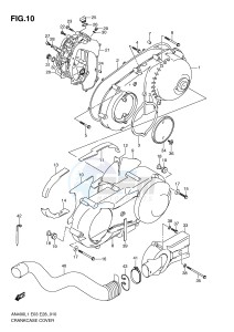 AN400 (E03) Burgman drawing CRANKCASE COVER