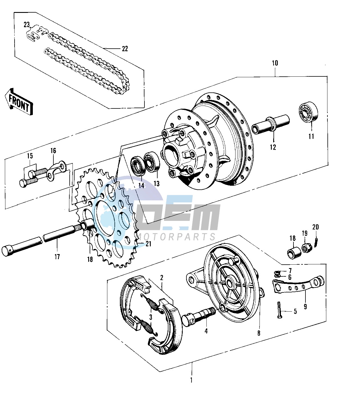 REAR HUB_BRAKE_CHAIN -- 72-73 F9_F9-A 350- -