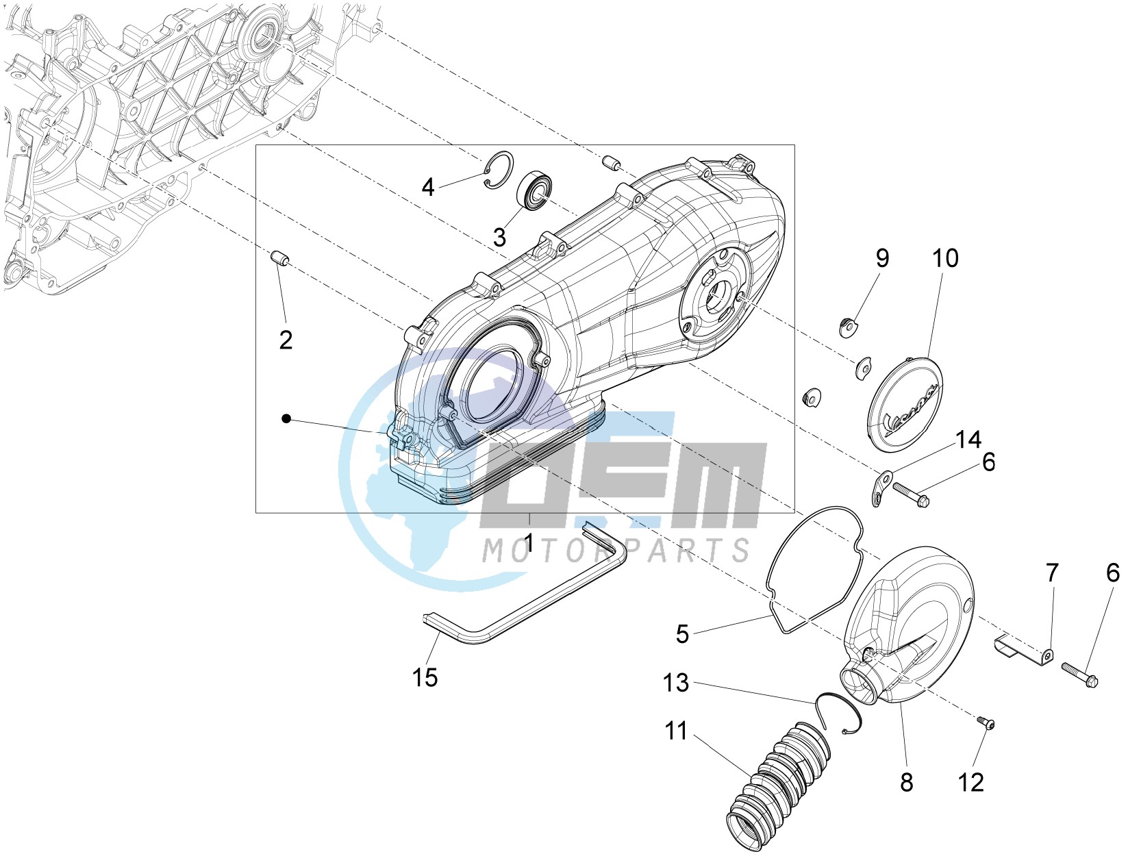 Crankcase cover and cooling