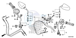 CB600FD Hornet 3ED drawing HANDLE LEVER/ SWITCH/ CABLE