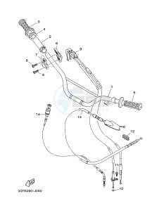 TT-R125 TT-R125LWE (2PTC) drawing STEERING HANDLE & CABLE