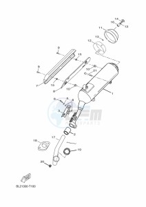 YP125RA XMAX 125 ABS (BL25) drawing EXHAUST