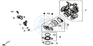 GTS 125I EURO4 LONG VISOR L7 drawing INLET /  FUEL INJECTOR /  THROTTLE VALVE