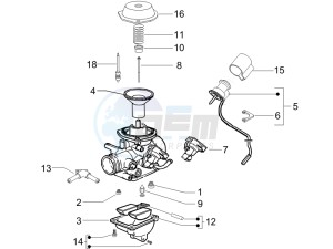 MP3 125 drawing Carburetors components