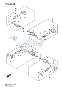 GSX-250 RA drawing TURNSIGNAL LAMP