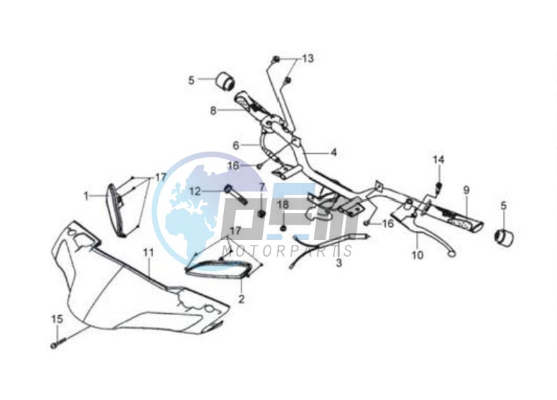 HANDLEBAR / HEAD LIGHT COVER / THROTTLE CABLE