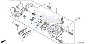 NSA700A9 Australia - (U / MME REF) drawing REAR BRAKE CALIPER