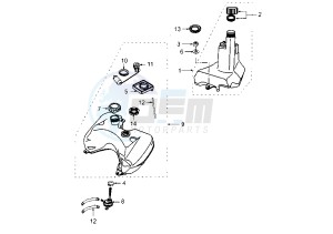 METAL–X - 50 cc drawing FUEL AND OIL TANK