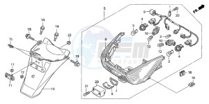 FJS600 SILVER WING drawing TAILLIGHT/REAR FENDER