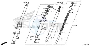 CBR250RAF CBR250RA Europe Direct - (ED) drawing FRONT FORK