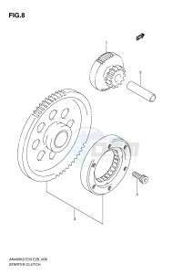 AN400 (E3-E28) Burgman drawing STARTER CLUTCH