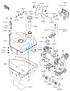 BRUTE FORCE 750 4x4i EPS KVF750HGF EU drawing Fuel Tank