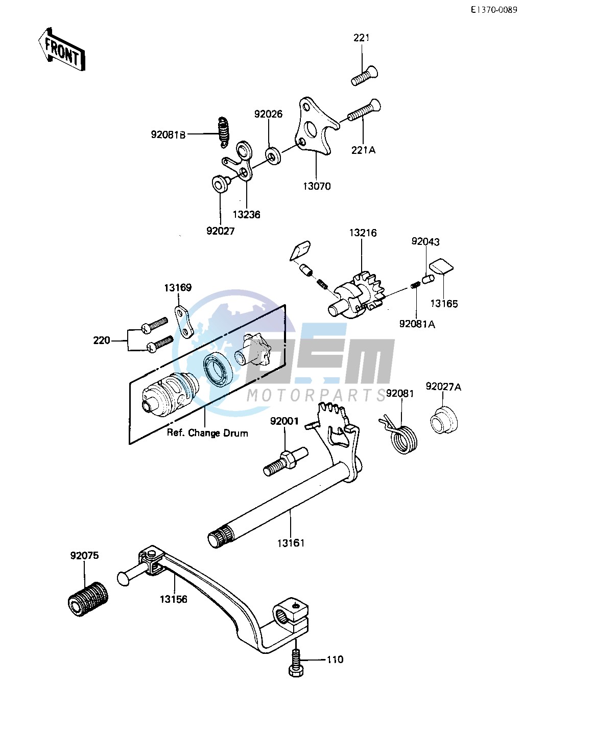 GEAR CHANGE MECHANISM -- 83 A1- -