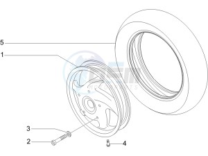 LX 125 4T E3 UK drawing Front wheel