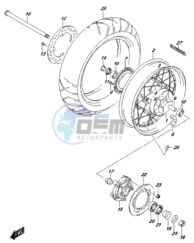 REAR WHEEL (DL650XAL7 E21)