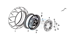 MAXSYM 400 I drawing REAR WHEEL