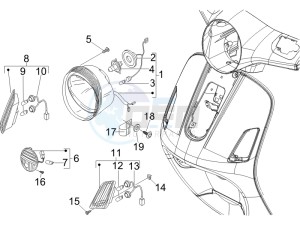 GTS 250 UK drawing Head lights - Turn signal lamps