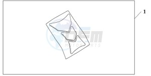 CBR125RWA Australia - (U / WH) drawing TANK PAD HONDA WING LOGO