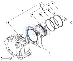 Beverly 250 (USA) USA drawing Cylinder-piston-wrist pin assy