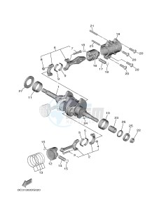 XP530 XP530-A TMAX SX ABS (BX38) drawing CRANKSHAFT & PISTON