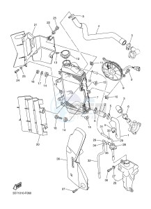 WR250R (32DR) drawing RADIATOR & HOSE