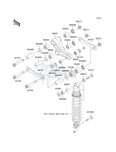 KX 100 A [KX100 MONSTER ENERGY] (A6F - A9FA) D6F drawing REAR SUSPENSION