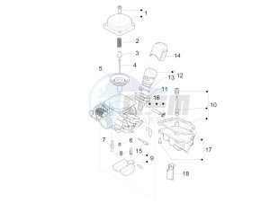 Typhoon 125 4T 2V E3 (NAFTA) drawing Carburetor's components