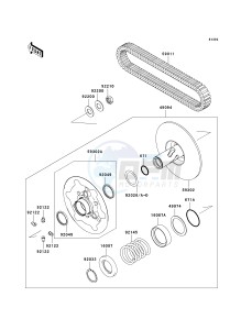 KVF 750 A [BRUTE FORCE 750 4X4] (A1) A1 drawing DRIVEN CONVERTER_DRIVE BELT