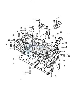 GSX1100 (T-X) drawing CYLINDER HEAD