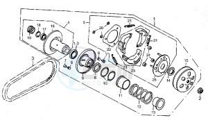 Quasar 125-180 drawing Speed variator with clutch