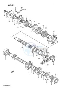 LT250R (E28) drawing TRANSMISSION (MODEL H J K L M N)