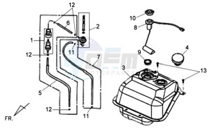 JET 4 50cc drawing FUEL TANK - FUEL CUT