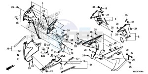 CBR650FAH 2ED - (2ED) drawing MIDDLE COWL/ UNDER COWL