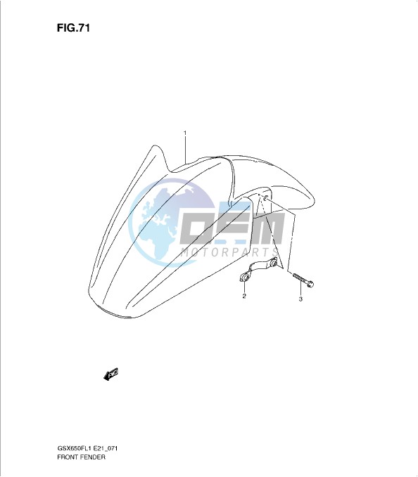 FRONT FENDER (GSX650FL1 E24)