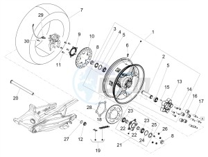 SHIVER 900 E4 ABS (EMEA, LATAM) drawing Rear wheel