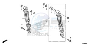 WW125EX2F PCX125 - WW125 UK - (E) drawing REAR CUSHION