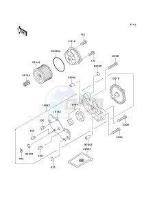 KL 250 G [SUPER SHERPA] (G9F) G9F drawing OIL PUMP