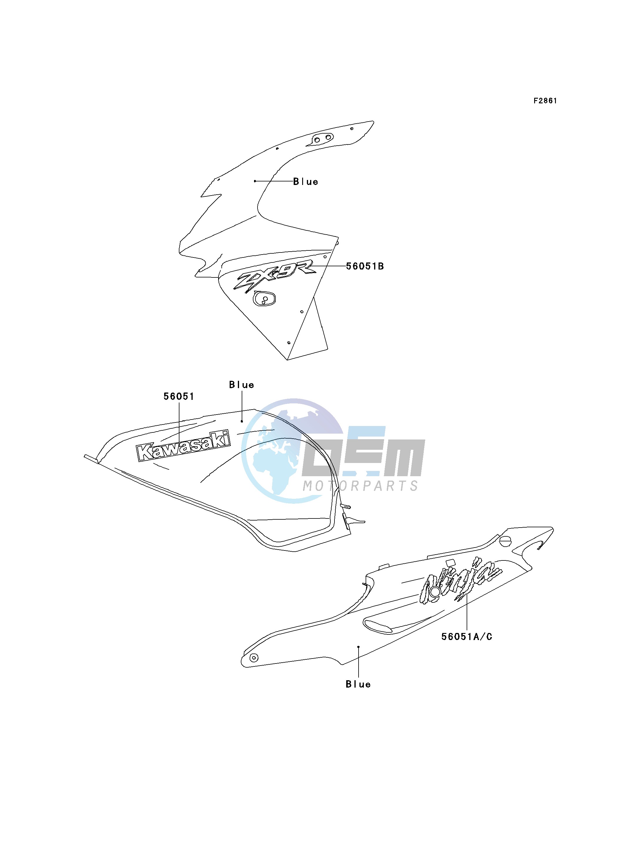 DECALS-- BLUE- --- ZX900-C1- -